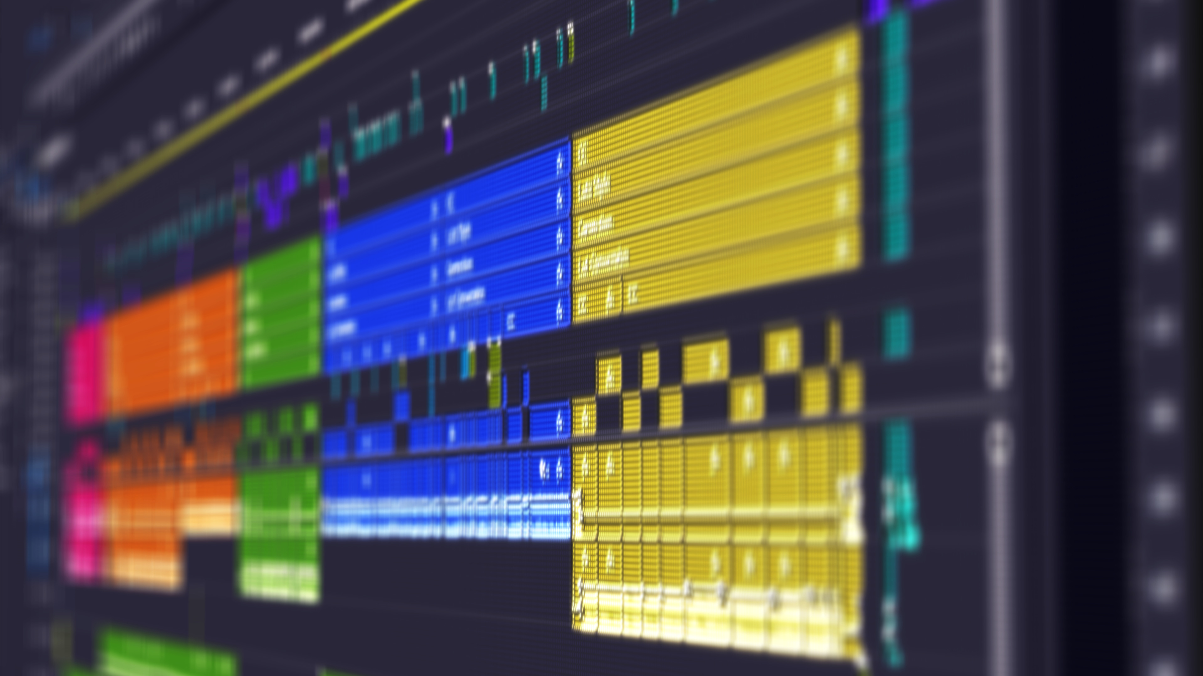 Timeline Premiere Pro, organisation par code couleur